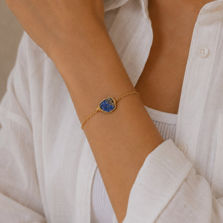 Raw Lapis Lazuli Chain Bracelet