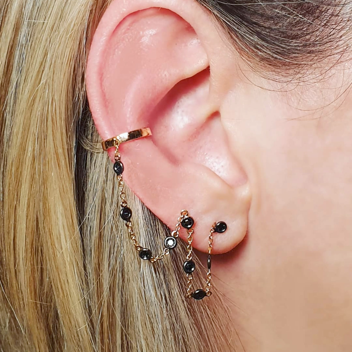 Gold Earrings Ear Cuff Earrings Online Buy 22Kt Designer Gold Ear Cuffs For Women 81VH3365 Online From