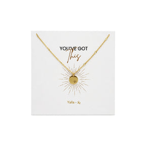 Night Blossom Yalla Arabic Engraving Necklace