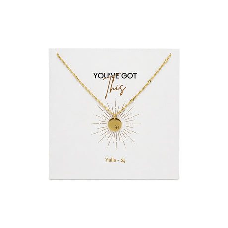 Night Blossom Yalla Arabic Engraving Necklace