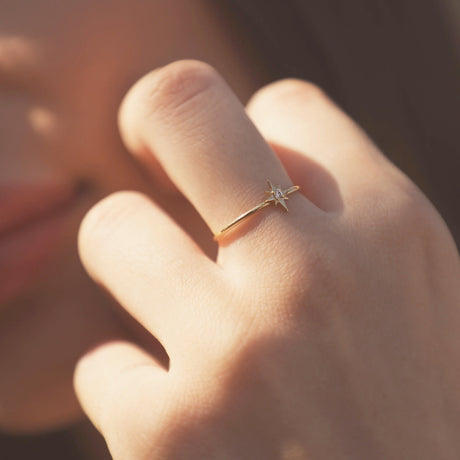 Alexa Jewelry 18k Gold North Star Ring