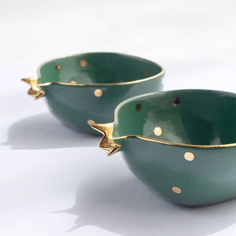 Curate Home Green Pomegranate Bowl Set of 2