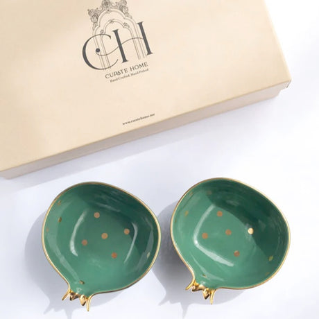 Curate Home Green Pomegranate Bowl Set of 2