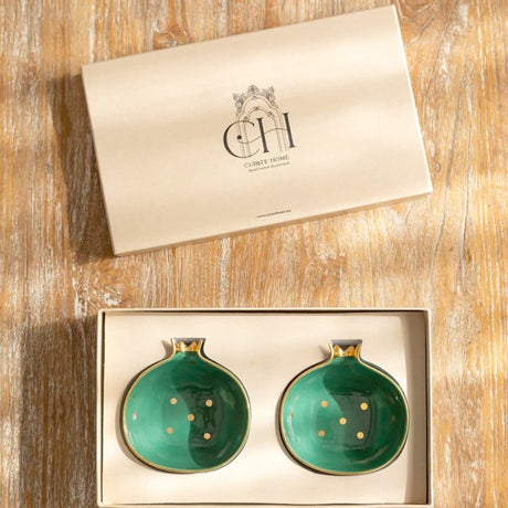 Curate Home Green Pomegranate Bowl Set of 2