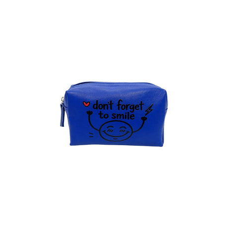 Joumana Dagher Don't Forget to Smile Blue Pouch