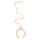Lara Rose Moon with Twisted Gold Accent Long Beaded Necklace