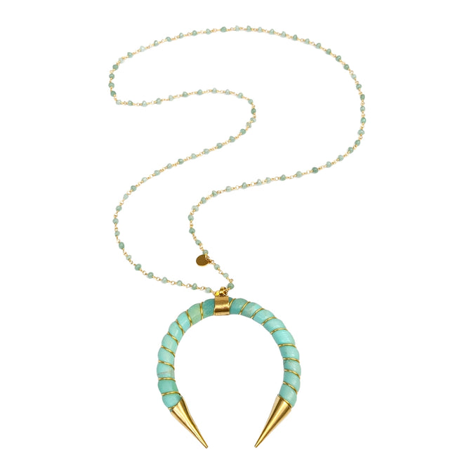 Tiffany Moon Twisted Gold Accent Long Necklace