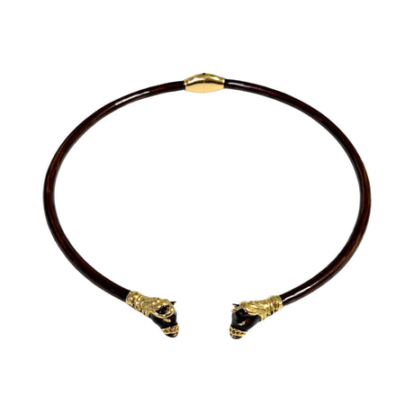 Polina Brown Enamel Horse Necklace