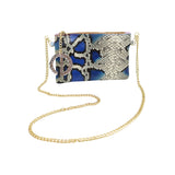 Silver Textured Leather Clutch