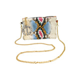Ebarrito Multicolor Snakeskin Leather Clutch