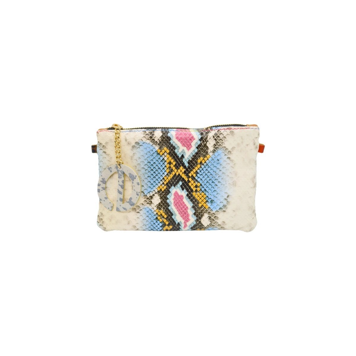 Ebarrito Multicolor Snakeskin Leather Clutch