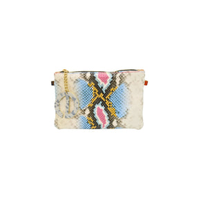 Ebarrito Multicolor Snakeskin Leather Clutch
