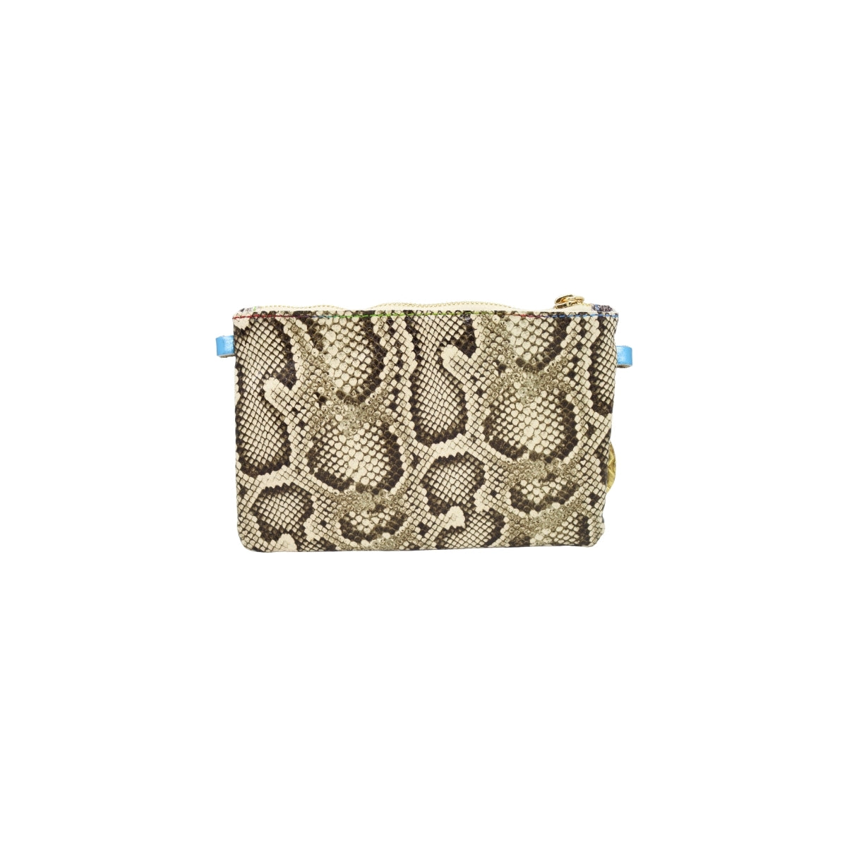 Snakeskin Pink Metallic Leather Clutch