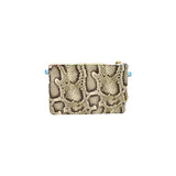 Snakeskin Pink Metallic Leather Clutch