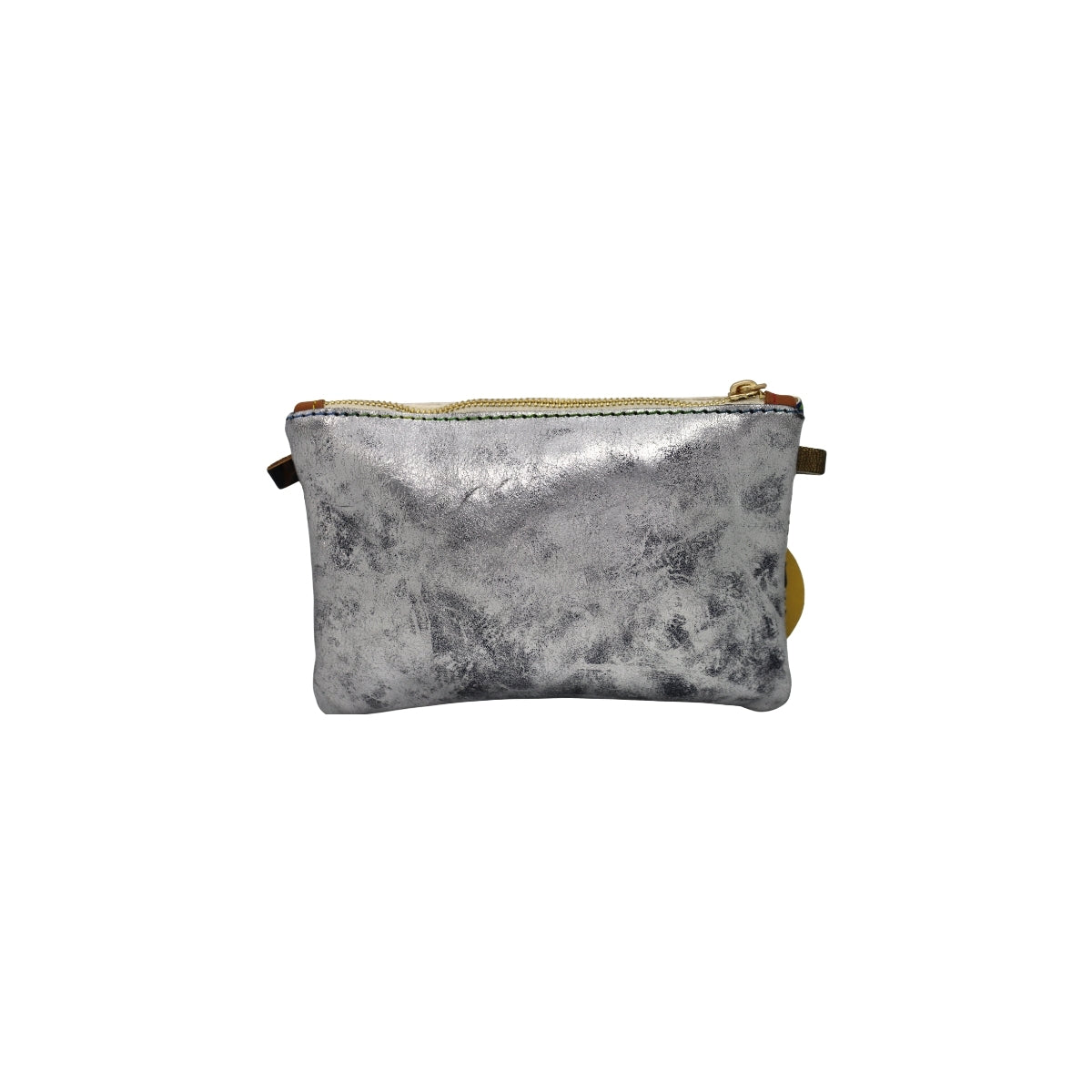 Shiny Metallic Leather Clutch
