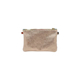 Ebarrito Snakeskin Rose Gold Metallic Leather Clutch