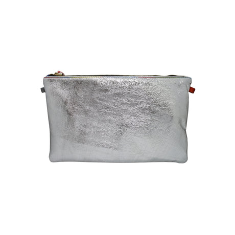 Sleek Metallic Bronze Leather Clutch