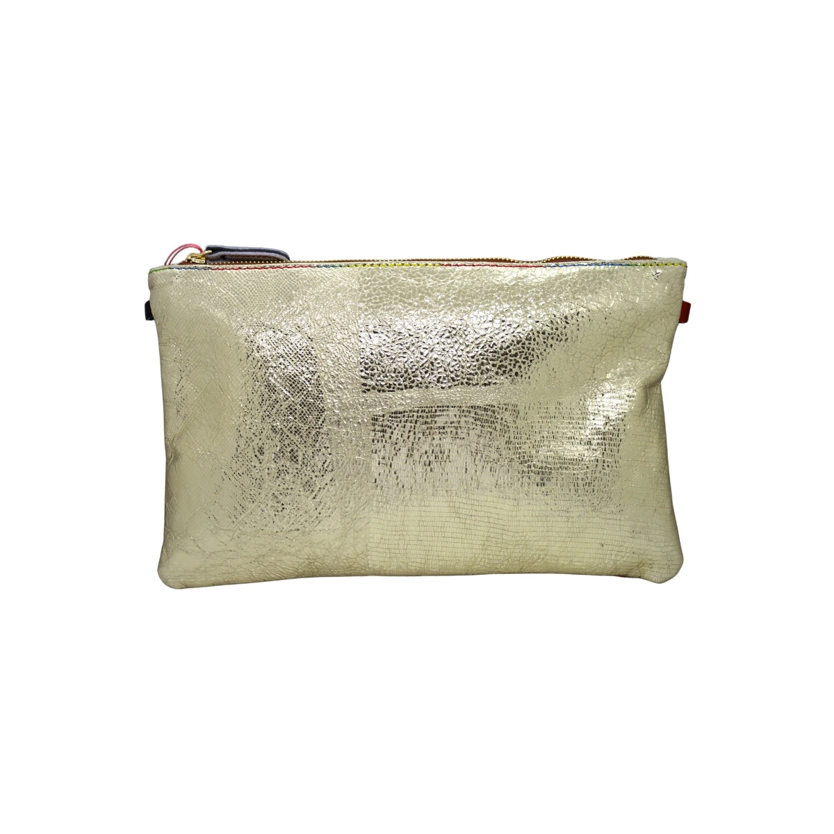 Ebarrito Textured Metallic Leather Clutch