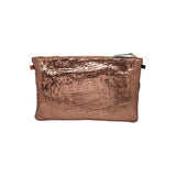 Ebarrito Textured Metallic Leather Clutch