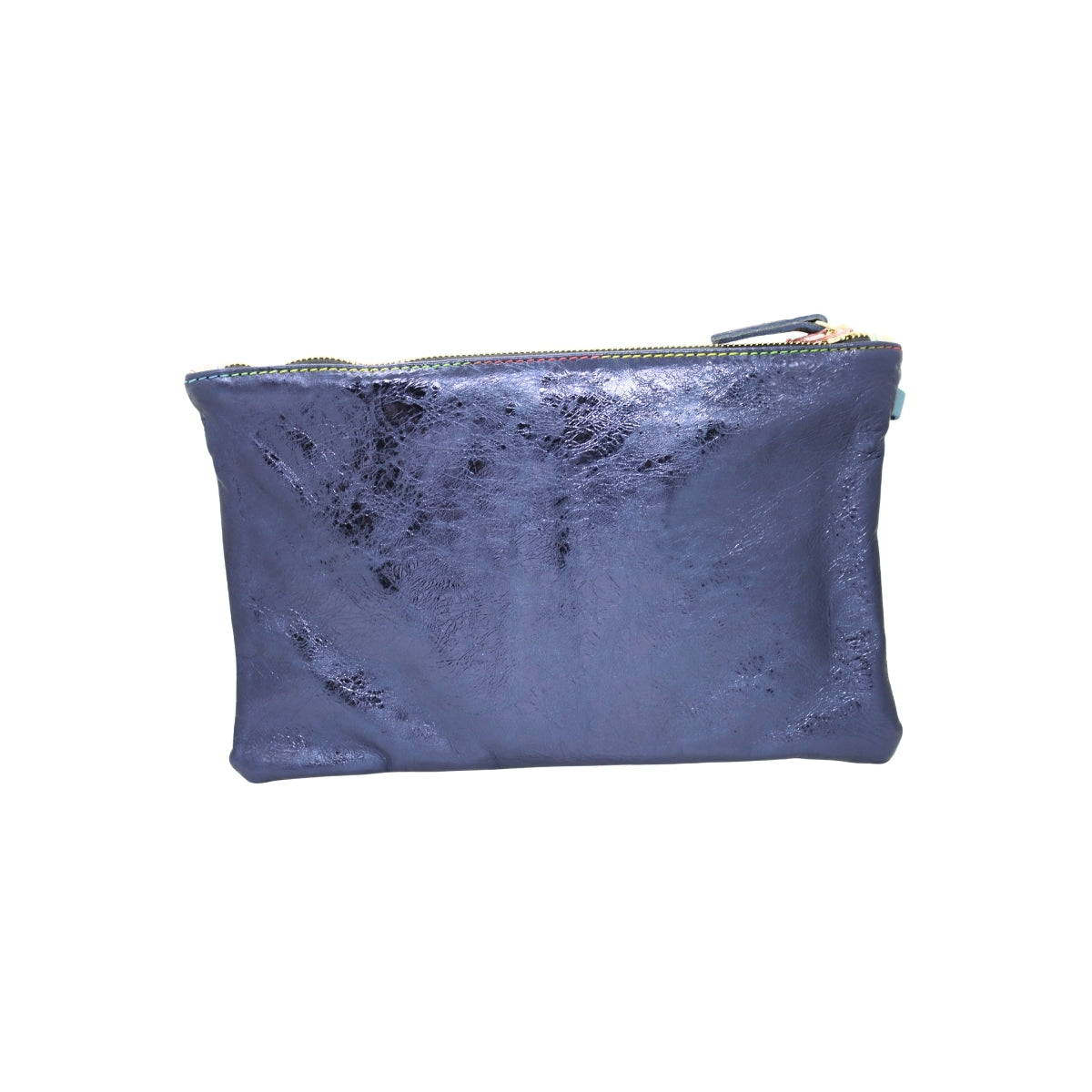 Ebarrito Floral Pattern and Metallic Leather Clutch