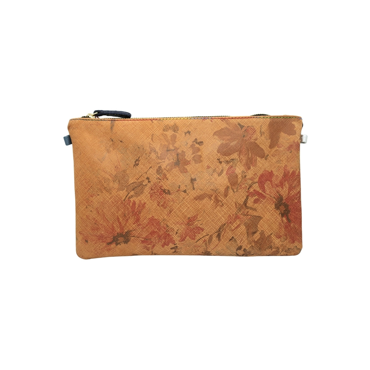 Ebarrito Floral Pattern and Metallic Leather Clutch