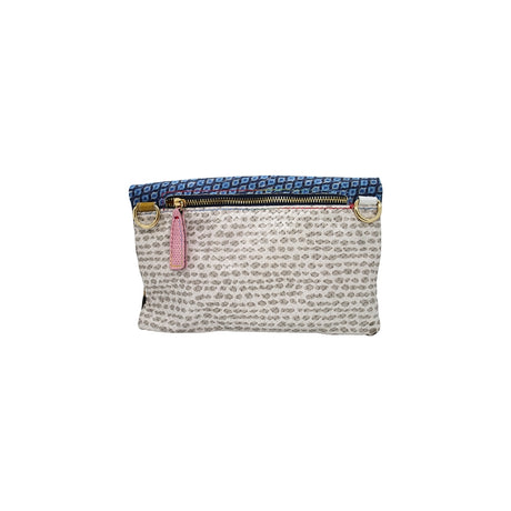 Ebarrito Snakeskin and Blue Leather Foldover Clutch