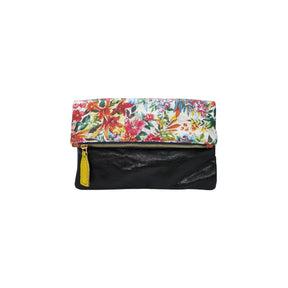 Ebarrito Vibrant Floral and Textured Leather Clutch