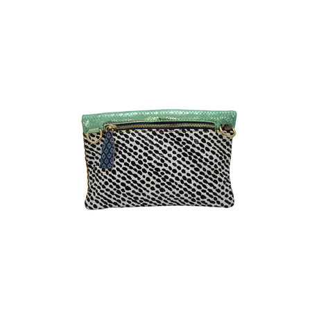 Ebarrito Weave and Polka Dot Foldover Leather Clutch