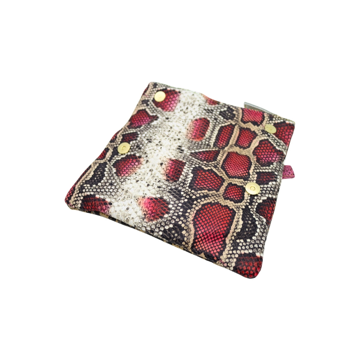 Snake Print and Plaid Leather Clutch