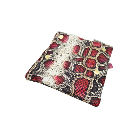 Snake Print and Plaid Leather Clutch