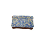 Ebarrito Metallic Brown and Leopard Print Leather Clutch