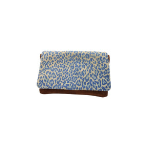 Ebarrito Metallic Brown and Leopard Print Leather Clutch