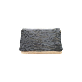 Ebarrito Black and White Snakeskin Foldover Leather Clutch