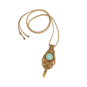 You & Eye Amazonite Macrame Long Necklace