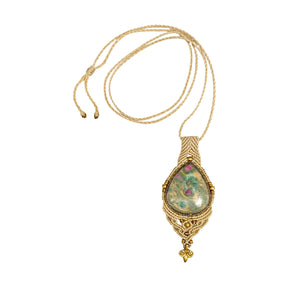 You & Eye Ruby Fuchsite Macrame Long Necklace