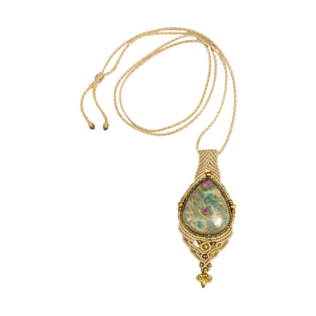 You & Eye Ruby Fuchsite Macrame Long Necklace