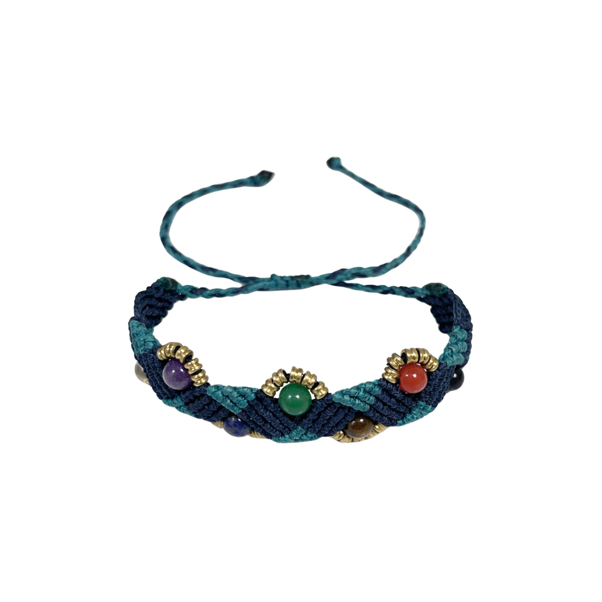 You & Eye Dark Teal Gemstone Macrame Bracelet