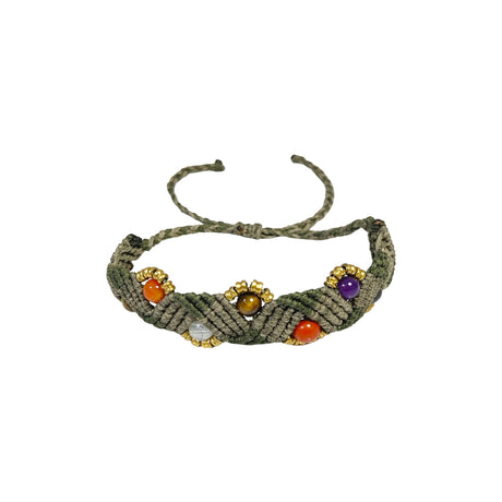 You & Eye Forest Green Gemstone Macrame Bracelet