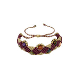 You & Eye Burgundy Gemstone Macrame Bracelet