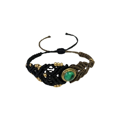 You & Eye Malachite Gemstone Macrame Bracelet