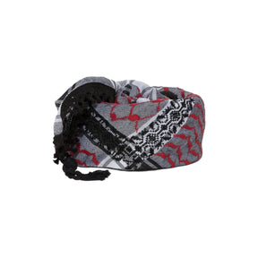 SEP Red Four Shades on Grey Keffiyeh with Tassel