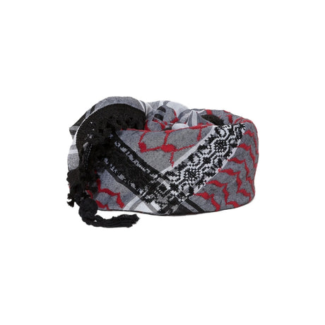 SEP Red Four Shades on Grey Keffiyeh with Tassel