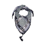 SEP Mini Green Four Shades on Grey Keffiyeh with Tassel