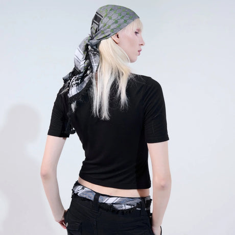 Mini Green Four Shades on Grey Keffiyeh
