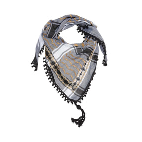 SEP Mini Gold Four Shades on Grey Keffiyeh with Tassel