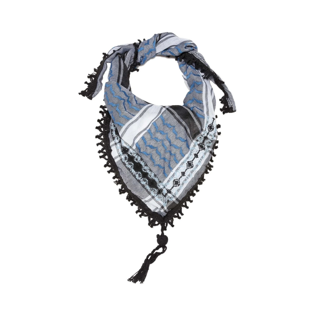SEP Mini Blue Four Shades on Grey Keffiyeh with Tassel