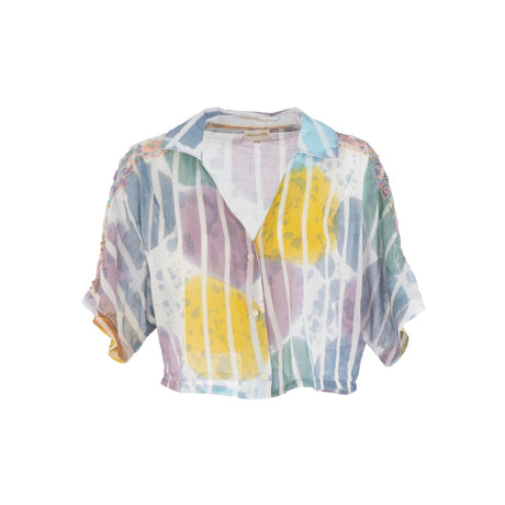 Alex.Max Polka Dot Tie Dye Crop Shirt