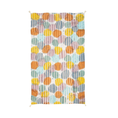 Polka Dot Tie Dye Scarf with Embroidery