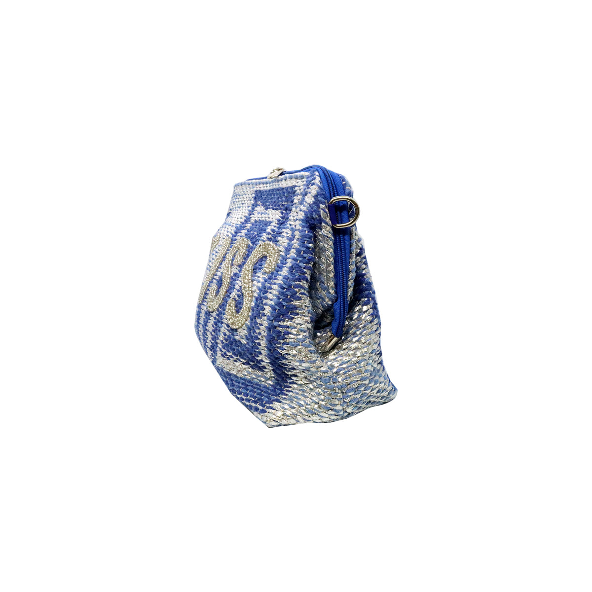 Alex.Max Blue Kiss Embroidered Clutch