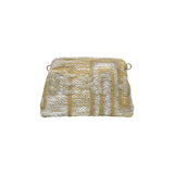 Alex.Max Silver Beach Embroidered Clutch